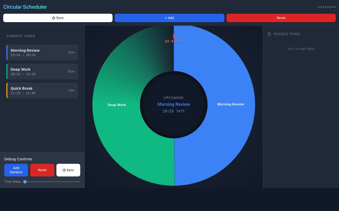 Circular Schedulerのスクリーンショット